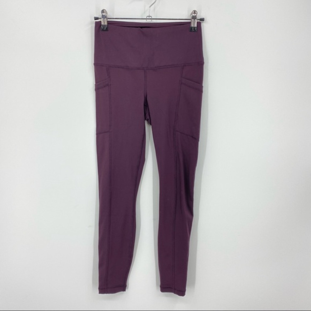 Yogalicious Lux‎ Leggings side pockets sz XS purple